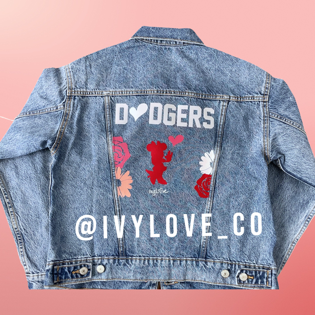 S BLUE JEAN BABY BY IVYLOVE FLORAL Dodgers Disney denim jacket